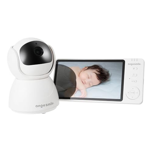 [wifi不要・音声/温度検知] アンジュスマイル ベビーモニター 見守りカメラ モニター付き 見守りカメラ 4倍ズーム 暗視 双方向通話 スマホ不要 モニター／カメラセット 赤ちゃん 子ども 介護 防犯 1枚目 画像