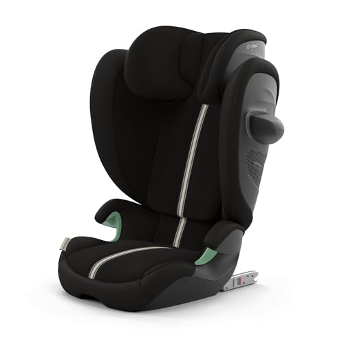 Cybex サイベックス【公式】ソリューション G2 ムーンブラック プラス 折りたたみ、ISOFIX 固定、R129適合、12歳まで使える、ロングユース、軽量、ジュニアシート (cybexオリジナルリフレクターバンド付き) 1枚目 画像