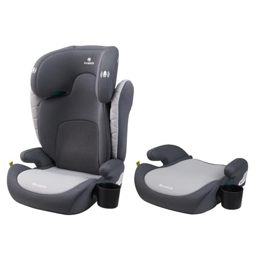 innokids チャイルドシート ジュニアシート 3歳頃から R129適合 i-Size 3歳~12歳頃まで リクライニング2段階切替 カップホルダー付き ベルトカバー付き 背もたれ取り外し可 軽量 取付簡単 洗えるカバー (グレー-シートベルト固定専用モデル) 1枚目 画像