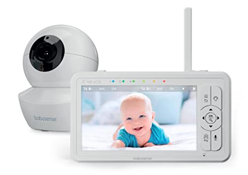 Babysense HD画質ベビーカメラ 見守り ベビーモニター 双方向トーク 室温アラート 2.4 GHz FHSSアプリやWifi不要でセキュリティ万全 上下左右首振りズームカメラ ホワイトノイズ＆子守歌 調光ナイトライト搭載 自動ナイトビジョン ベビーセンスHDS2 カメラ４台まで接続可能 分割画面機能 モニター付き屋内カメラ 720p 設定不要 画像1