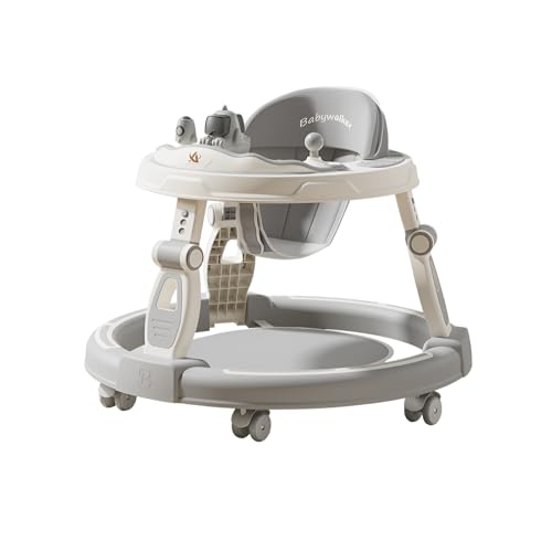 [Koutimule]歩行器 赤ちゃん ベビーウォーカー つかまり立ち 歩行練習 赤ちゃん 1歳 折り畳み式 高さ調整可能 横転防止 固定可能 食事用プレート付き 手押し車 ベビー用品 出産祝い おしゃれ 画像1