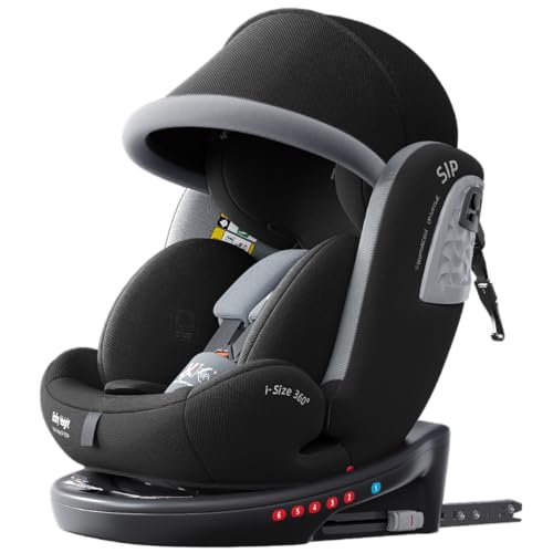 Heekin チャイルドシート 360°回転式 ISOFIX固定 R129適合(i-Size) 新生児から12歳までのお子様に最適,角度調整(ブラック) 1枚目 画像