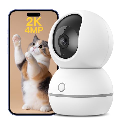 2025年新型 ペットカメラ 400万画素 2K ベイビーモニター ワイヤレス屋内防犯 適格請求書ok 監視355度 ベビー 老人 ペット見守り 2.4GWi-Fi対応 スマホ対応 iphone対応 動体検知 双方向音声通話 暗視撮影 録画可能 クラウド保存対応 ペットカメラ 犬/猫/お年寄り 監視カメラ 警報通知 画像1