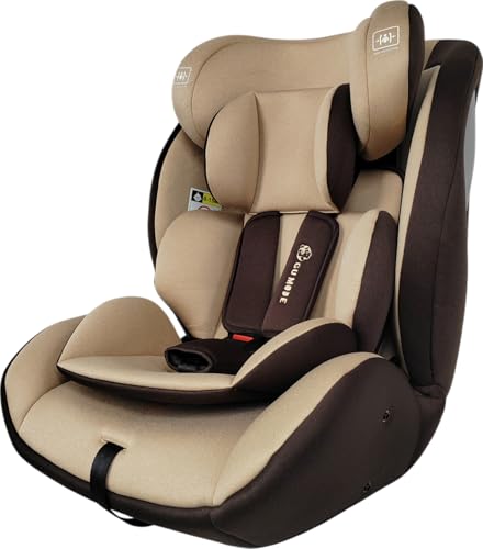 GU MODE チャイルドシート ジュニアシート 1歳頃~12歳(身長76-150cm) R129適合 5年保証 ロングユース ヘッドレスト13段階調整可能 取付簡単 コットンタイプ (ブラウン) 1枚目 画像