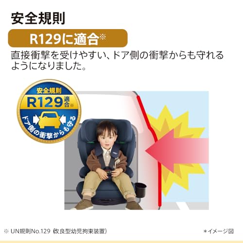 Aprica(アップリカ) チャイルド&ジュニアシート ISOFIX固定 リライド AB 15か月~12歳頃 R129適合 ロングユース チャイルドシート (ネイビー) 【2025年モデル】 2219704 中間 画像