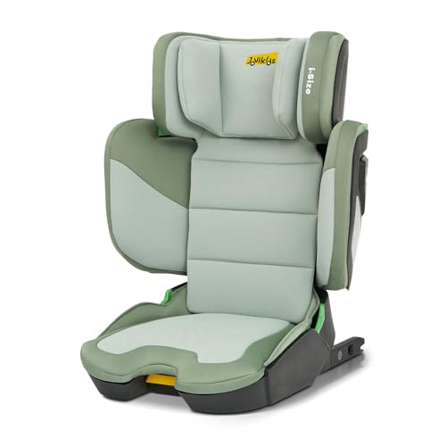 Jovikids 折りたたみのジュニアシート ISOFIX、i-Size R129適合 3歳から チャイルドシート、背もたれの幅とヘッドレストを調節、100~150cm(3~12歳くらい)ブースターシート (グリーン) 1枚目 画像