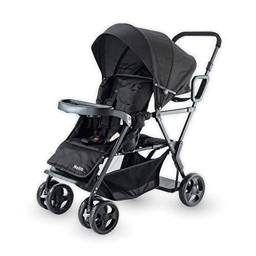 【2人乗りサイズでもコンパクト!】二人乗り 2人乗り ベビーカー 軽量 折りたたみ ドリンクホルダー 大型幌 小回り 2歳半 3歳 4歳 双子 兄弟 姉妹 アミティエF ネビオ Nebio 1枚目 画像