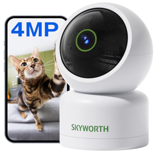 【400万画素・GoogleTV対応】Skyworth ペットカメラ iphone対応 見守りカメラ ベビーモニター スマホ連動 ネットワークカメラ 赤ちゃん カメラ 録画機能付き 監視カメラ 室内 赤ちゃん モニター ベビー/ペット/高齢者 双方向通話 家庭/会社/店用 遠隔操作 防犯カメラ 360°自動追尾 夜間撮影 動体検知 1枚目 画像