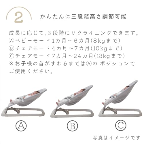 ベビーバウンサー SOCIO グレーブラック 中間 画像