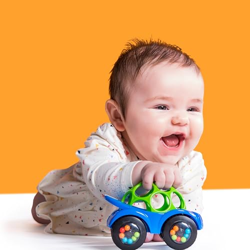 ブライトスターツ Bright Starts Oball ラトル&ロール【6ヶ月~】スポーツカー ベビーカー用おもちゃ 車 歯固め ガラガラ 出産祝い ブルー 81559 最後 画像