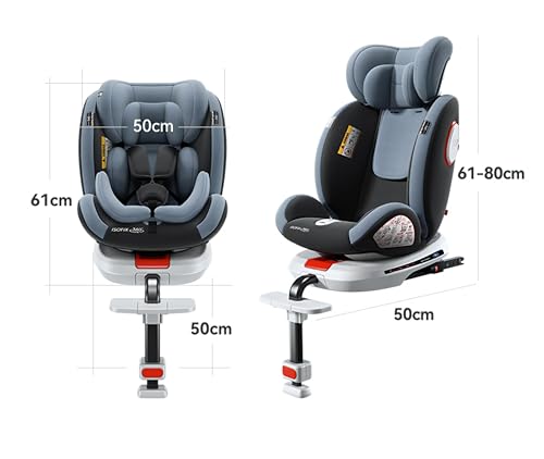 チャイルドシート 360度 回転式 ISOFIX対応 成長に合わせて使える 新生児から12歳頃 (0-36kg) シートベルト固定 ジュニアシート ベビーシート 乗り降りらくらく ヘッドレスト11段階調節 5点式シートベルト 取り付け簡単 EU安全基準 ECE認証済み 二年保証 日本語の取扱説明書 最後 画像