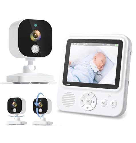 ZAIDER ベビーモニター モニター付き 見守りカメラ ペットカメラ 【VOX省エネ&双方向通話】 360°回転 ベビーセンサー 温度アラーム 720P 暗視 超広角 子守唄 ズーム wi-fi不要 充電式 長時間連続使用 ベビーアラーム 室内 高齢者 介護用 赤ちゃん 出産祝い 1枚目 画像