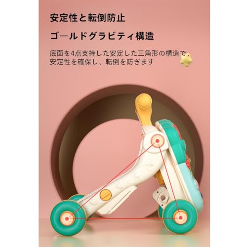 KOGB ベビーウォーカー、ベビーカー、多機能、歩行補助、衝撃吸収性と滑り止め、調節可能なハンドル、落下防止、頑丈で安定、組み立て簡単、知育玩具、水タンク設計、360°滑らかでバリなし、誕生日プレゼント (オレンジ,5-in-1 ウォーカー + ウォータータンク) 中間 画像