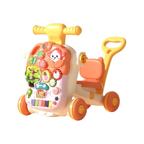 KOGB ベビーウォーカー、ベビーカー、多機能、歩行補助、衝撃吸収性と滑り止め、調節可能なハンドル、落下防止、頑丈で安定、組み立て簡単、知育玩具、水タンク設計、360°滑らかでバリなし、誕生日プレゼント (オレンジ,5-in-1 ウォーカー + ウォータータンク) 画像1