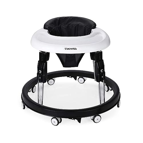 Uuoeebb ベビーウォーカー 折りたたみ 歩行器赤ちゃん 高さ調整可能 横転防止 固定可能 食事用プレート付き 手押し車 ベビー用品 出産祝い おしゃれ ベビー用品 (ブラック) 中間 画像