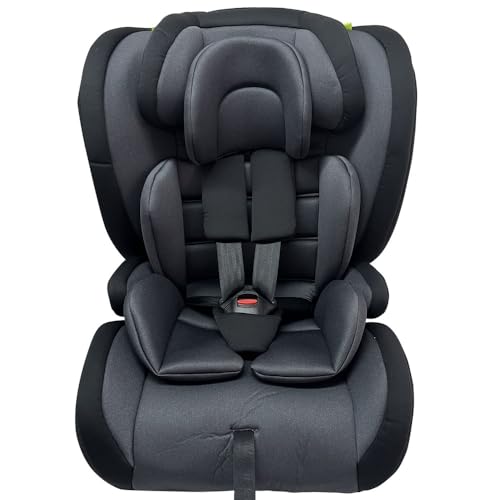 アイリスプラザ 【新安全基準R129】 シートベルト固定 チャイルドシート ジュニアシートII 成長に合わせて使える 1歳頃から11歳頃まで 5点式シートベルト 大型ヘッドレスト ヘッドレスト8段階調節 ブラック 画像1