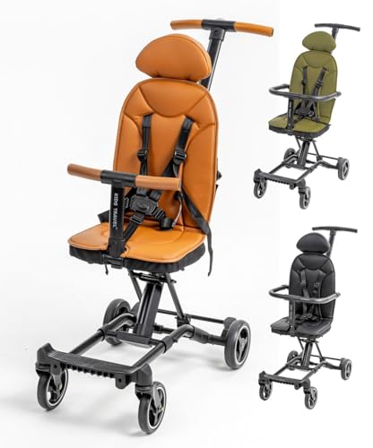 【令和の最新!!多機能ベビーカー】キッズトラベル B型 ベビーカー 超軽量コンパクト 折りたたみ ベビーバイク ベビーバギー コンパクト収納 持ち運び便利 家族旅行 帰省 (ブラウン) 1枚目 画像