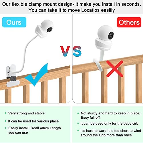 AOZTSUN ベビーモニターマウント Babysense HD S2/ V43モニターおよびその他のベビーモニターに対応 1/4ネジ穴15.7インチ フレキシブルクリップクランプマウント ロンググースネックアーム 中間 画像