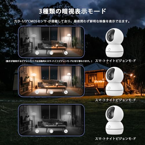 2025年新型 ペットカメラ 400万画素 2K ベイビーモニター ワイヤレス屋内防犯 適格請求書ok 監視355度 ベビー 老人 ペット見守り 2.4GWi-Fi対応 スマホ対応 iphone対応 動体検知 双方向音声通話 暗視撮影 録画可能 クラウド保存対応 ペットカメラ 犬/猫/お年寄り 監視カメラ 警報通知 最後 画像