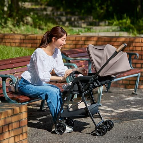 Aprica(アップリカ) A型ベビーカー カルーンエアーメッシュ AC 1か月～36か月まで 軽量 両対面 (ベージュ) 【2024年モデル】 2206924 中間 画像