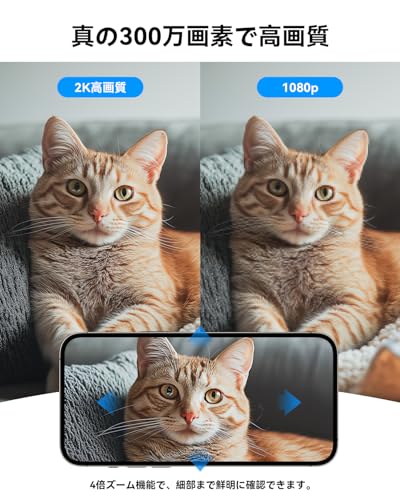 【3年メーカー保証・ワンタッチコール機能】ペットカメラ 見守りカメラ 防犯カメラ 室内 blurams 300万画素 フルカラー暗視 ペットモニター サウンド/人体/モーション検知 自動追跡 PTZ機能 監視カメラ みまもりカメラ ホームカメラ 24時間常時録画 無制限カメラ追加 2.4GHz/5GHz WiFi対応 Alexa対応 日本語説明書 中間 画像