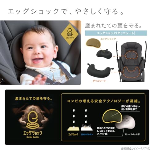 コンビ A型(両対面)ベビーカー スゴカル エッグショック LA ライトベージュ 1か月から36か月頃まで エッグショック搭載軽量ベビーカー 中間 画像