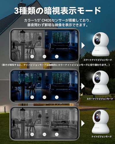 【3年保証・Alexa対応・フルカラー暗視 】ペットカメラ 見守りカメラ 防犯カメラ 室内 留守番カメラ blurams 300万画素 自動追跡 人体/サウンド/モーション検知 PTZ首振り 警報通知 双方向会話 遠隔操作 インドア/玄関/店 ホームカメラ 監視カメラ 2.4GHz/5GHz WiFi対応 中間 画像