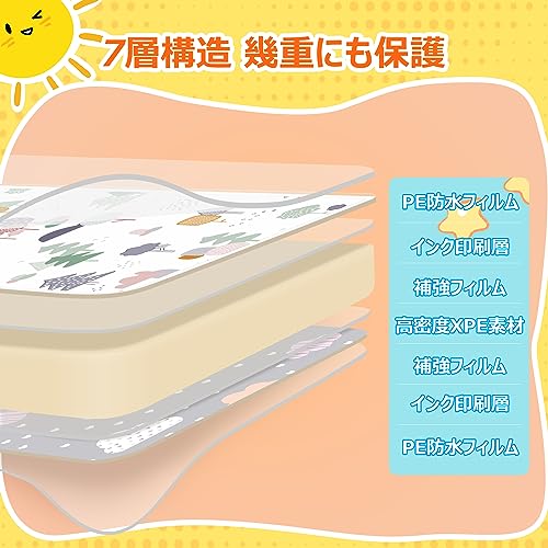 GruFini プレイマット 赤ちゃん 折りたたみ 200×180×2cm 厚手 安全検査済み ベビーマット 防水 防音 ベビープレイマット 滑り止め おしゃれ ベビー 出産祝い 一枚入り (200×180×2cm, Tree + Cloud) 最後 画像