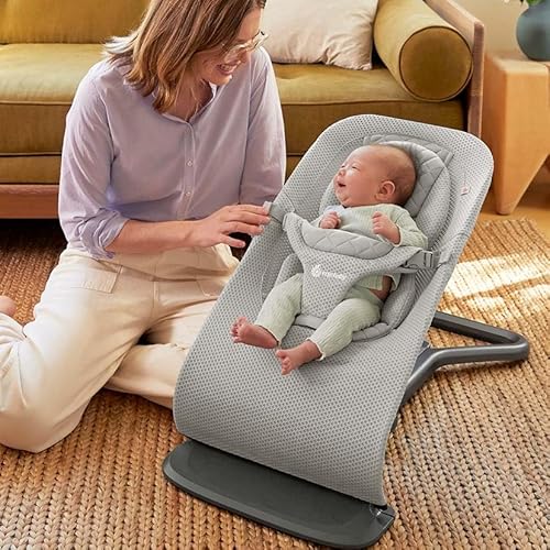 Ergobaby エルゴベビー evolve バウンサー メッシュ ライトグレー 抱っこのような心地よさ 洗濯可能 リクライニング FTEGEVLBNCLTGRYMSH 最後 画像