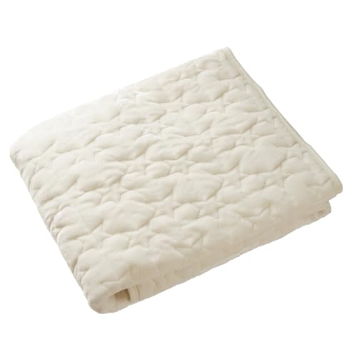 プレイマット カバー (120 160) (140 200) (160 200) シームレス 洗える 赤ちゃん ベビー マット フランネル 四隅ゴム 敷パッド 滑り止め フロアマット 洗濯 出産祝い おしゃれ 秋 冬 ちゃいなび AngeSmaile (アンジュスマイル) (アイボリー・星, Mサイズ(200x140cm)) 画像1