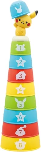 トイローヤル モンポケ コップがさね ( コップ遊び / 知育玩具 ) 赤ちゃん おもちゃ ( 指先遊び / 色遊び / 数字遊び ) ベビートイ コップタワー 重ねる 積む ポケモン 画像1
