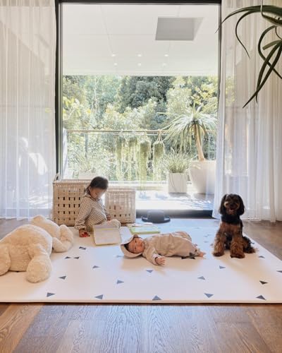 Little Bot Baby ベビープレーマット (禅線+三角形、大), 200x140x1.5cm, 赤ちゃん用ソフトフォームマット, 中間 画像