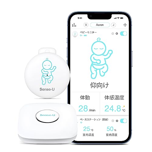 Sense-U ベビーモニター3 ベビーセンサー どこにいても赤ちゃんの体動、寝姿勢、周囲温度をモニタリング スマホ連動 乳児用体動センサ 新生児 出産祝い 画像1