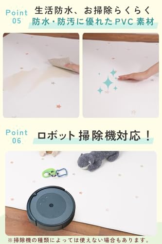 【保育士&妊婦整体師W監修】 popomi もちもち プレイマット 赤ちゃん マット ｜ もっちり 抗菌 両面使用 騒音防止 滑りにくい 防水 ｜ (リーフクラウン, 140x200cm) 中間 画像