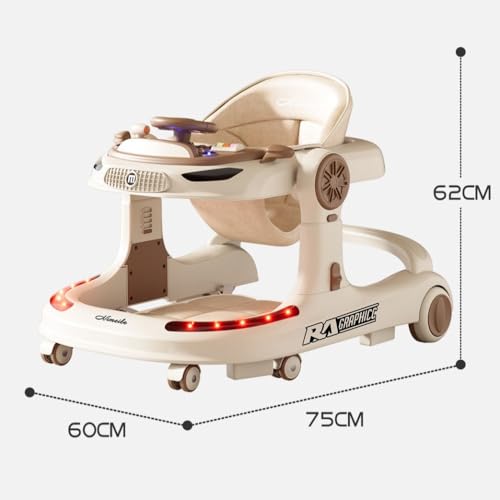 OGXN ベビーウォーカー 幼児歩行補助車 多機能学步器 ベビー歩行訓練車 折りたたみ助步車 多機能 転倒止め 防 O 脚 音楽知育 高度調整可能 滑り止め 車形 安全 軽量 折りたたみ 歩行学習 散歩 おもちゃ 幼児 子ども 出産祝い (ラグジュアリーコーヒー,スタンダードエディション - プレート) 最後 画像