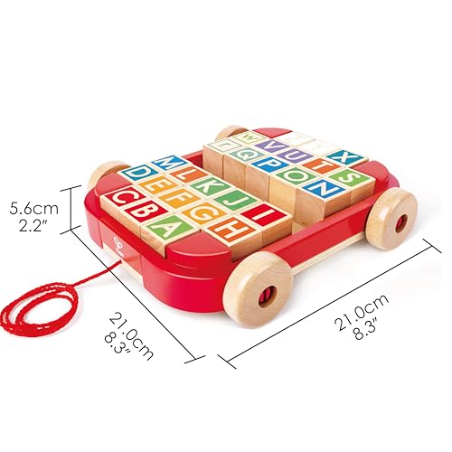 Hape(ハペ) はこべるアルファベットつみ木 23.5×5.3×20.5cm 3才以上 木製 おままごと おもちゃ E0487 中間 画像