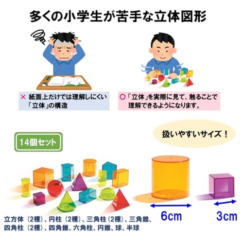 ラーニング リソーシーズ View-Thru(R) Geometric Solids 透明立体図形 LER 4331 中間 画像