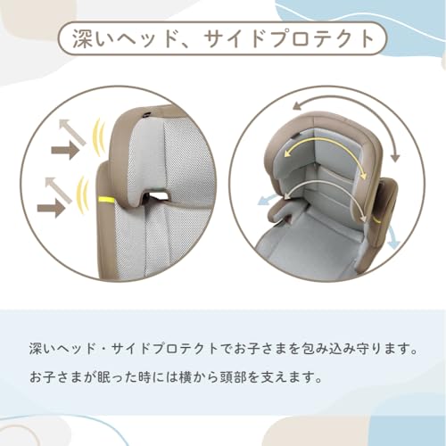 リーマン ハイバックジュニアライト R129 モカグレー JG502 ジュニアシート 3歳頃から12歳頃 中間 画像