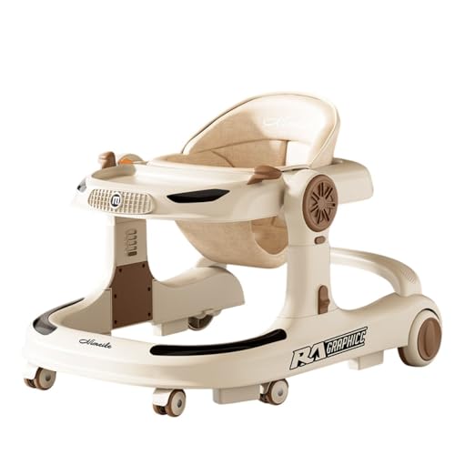 OGXN ベビーウォーカー 幼児歩行補助車 多機能学步器 ベビー歩行訓練車 折りたたみ助步車 多機能 転倒止め 防 O 脚 音楽知育 高度調整可能 滑り止め 車形 安全 軽量 折りたたみ 歩行学習 散歩 おもちゃ 幼児 子ども 出産祝い (ラグジュアリーコーヒー,スタンダードエディション - プレート) 1枚目 画像