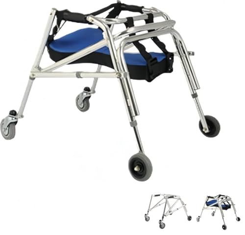 Angoda 小児用歩行器 コンパクト 一方向折りたたみ ローラー設計 高さ調整可能 シート付き リハビリ補助 トレーニング使用 (ロータイプ歩行器＋座布団) 最後 画像