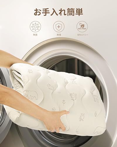 Fortella プレイマット ベビーマット 120x120x極厚2cm 折りたたみ 赤ちゃん 子供ゲームパッド 赤ちゃんプレイマット 滑り止め 防音 安全素材 一枚入り フォレスト ベージュ 中間 画像