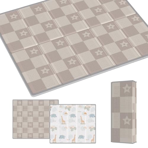 プレイマット 赤ちゃん 厚手 大判 ベビーマット 折り畳み 赤ちゃんマット 防水 ベビープレイマット 持ち運び お昼寝マット 防音 衝撃吸収 収納袋付き 収納しやすい 子供部屋 ピクニック (コアラ+ブロック, 180cm×200cm×2cm) 画像1