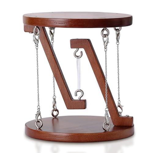 SALUDABLE テンセグリティ インテリア 浮遊 テーブル 組み立て 知育玩具 木製 物理 構造 (ダークブラウン) 画像1