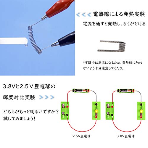 DETEKER 電気回路実験キット 知育学習 科学実験 小学生 中学生 理科 自由研究 豆電球 実験 セット サイエンス実験 直列 並列 回路実験キット プレゼント 中間 画像