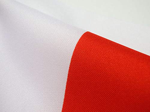 日本国旗・日の丸 日本製 テトロントロピカル（軽くシワになりにくい生地）H70×W105cm・左上下紐付き 中間 画像