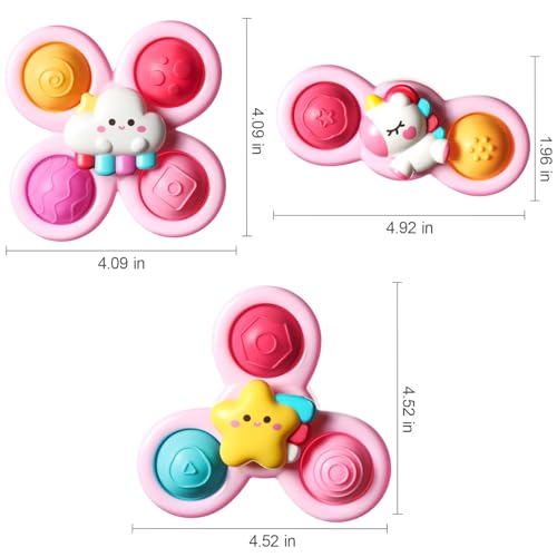 ハンドスピナー 子どもおもちゃ 猫おもちゃ お風呂 吸盤付き おもちゃ (ユニコーン ピンク色) 最後 画像