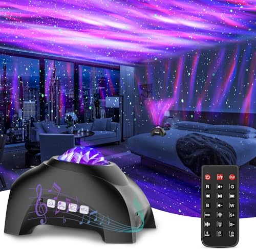 CIMELR プラネタリウム 家庭用 ギャラクシーライト スタープロジェクターライト 14種点灯モード リモコン付き星空投影ライト ホワイトノイズ タイマー機能付き Bluetooth/USBメモリに対応 音楽再生 音声制御 輝度/音量調整可 ベッドサイドランプ 画像1