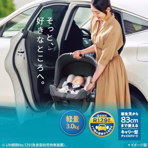 Aprica(アップリカ) チャイルドシート シートベルト固定 エアキャリー AB 新生児~15か月頃まで R129適合 1台5役のトラベルシステム インファントカーシート (グレー) 【2023年モデル】 2194224 最後 画像