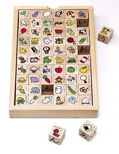 くもん出版(KUMON PUBLISHING) ひらかなキューブつみき 知育玩具 木製玩具 おもちゃ 3歳以上 WB-32 1枚目 画像