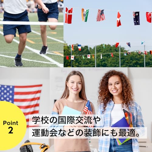 国旗 世界国旗 ハトメ式 フラッグ 90×150cm ポール取り付け用 金属製通し穴 NYANDELMO (01.日本) 中間 画像